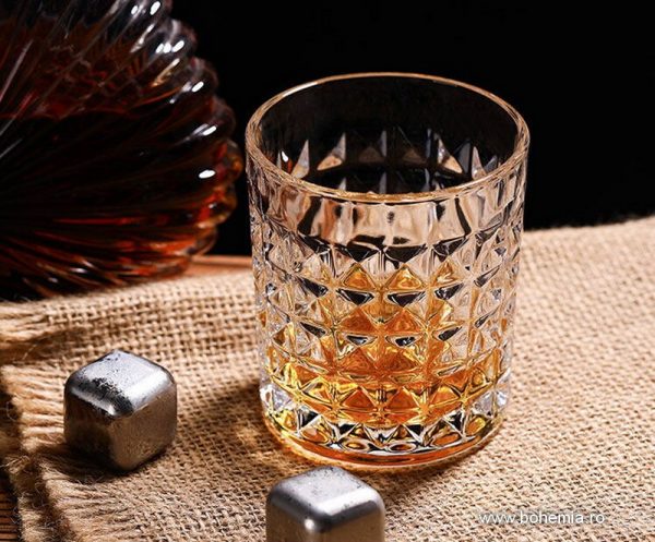 cristal bohemia pahare whisky diamond