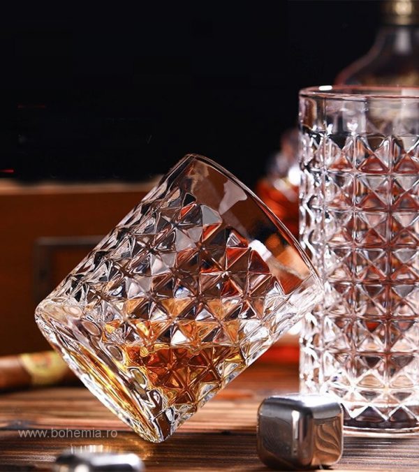pahare whisky cristal Bohemia Diamond