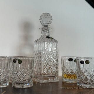 set whisky sticla angela bohemia cristal