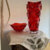 SET FRUCTIERA 21 cm SI VAZA 30 cm BOHEMIA CRISTALIN - SAMBA rosu 1 set bohemia cristal samba rosu