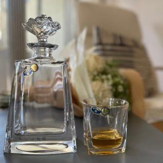 set pahare whisky cristal bohemia si sticla kathreen rose2
