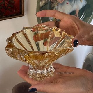 BOL 15CM CRISTAL BOHEMIA PLANTICA AMBER.2