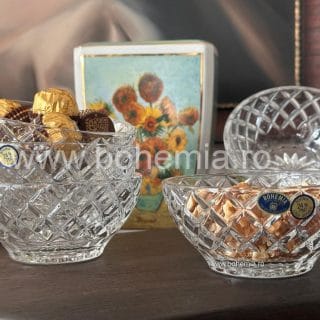 cristal bohemia set 6 boluri inghetata alune madison.
