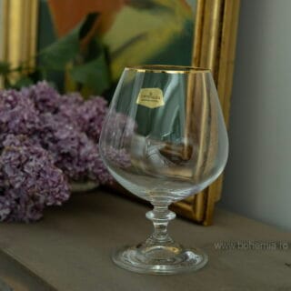 pahare coniac cristal bohemia angela gold