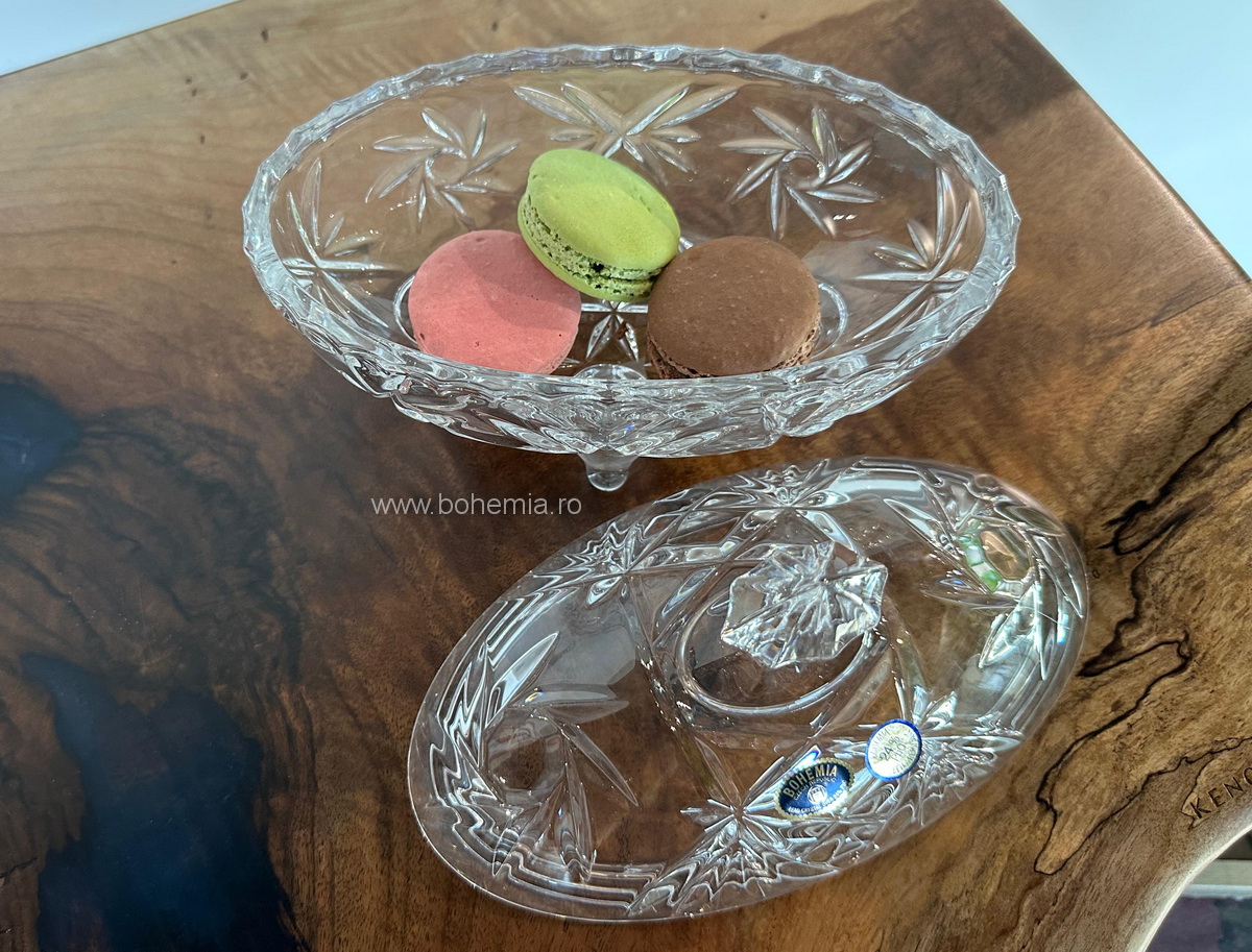 SET VAZA 25.5 CM SI CASETA 19 CM CRISTAL DE BOHEMIA- INGRID 6 caseta bohemia 51938 00001 190.3.