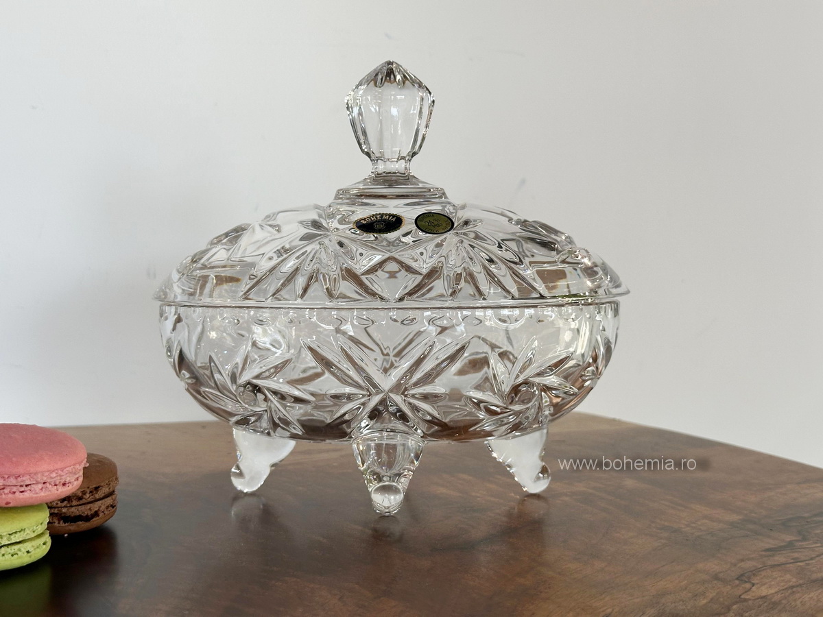 SET VAZA 25.5 CM SI CASETA 19 CM CRISTAL DE BOHEMIA- INGRID 5 caseta bohemia 51938 00001 190.