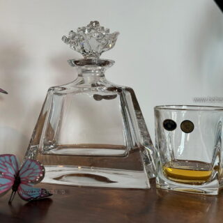 set whisky bohemia cristal floare