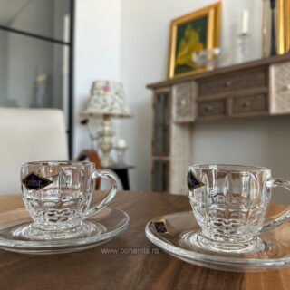 set cesti cafea cristal bohemia diplomat